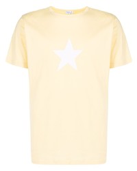 Yellow Star Print Crew-neck T-shirt