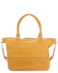 Yellow Star Print Leather Bag