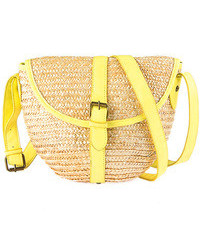 Yellow Straw Crossbody Bag