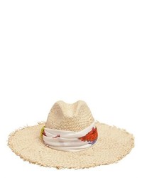 Emilio Pucci Straw Hat W Foulard Hatband