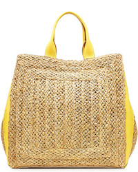 Emilio Pucci Straw Tote With Leather