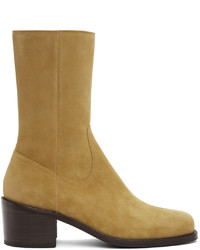 Yellow Suede Chelsea Boots