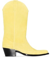 Yellow Suede Cowboy Boots