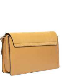 Chloé Faye Small Leather And Suede Shoulder Bag Yellow