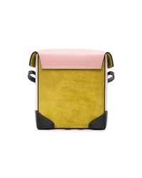Manu Atelier Yellow And Bubblegum Mini Pristine Suede And Leather Cross Body Bag Unavailable
