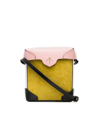 Manu Atelier Yellow And Bubblegum Mini Pristine Suede And Leather Cross Body Bag Unavailable