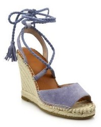 Joie Phyllis Suede Lace Up Espadrille Wedge Sandals