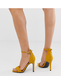New Look Stiletto Sandal In Dark Yellow