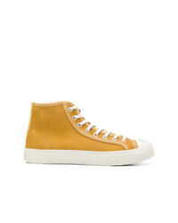 Yellow Suede High Top Sneakers