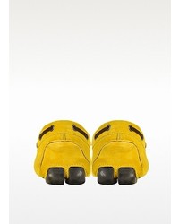Versace Jeans Yellow Suede Driver Shoe