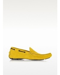 Versace Jeans Yellow Suede Driver Shoe