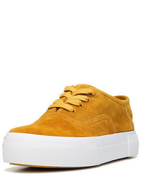 Yellow Suede Low Top Sneakers