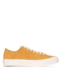 Age Orange Low Top Suede Leather Sneakers