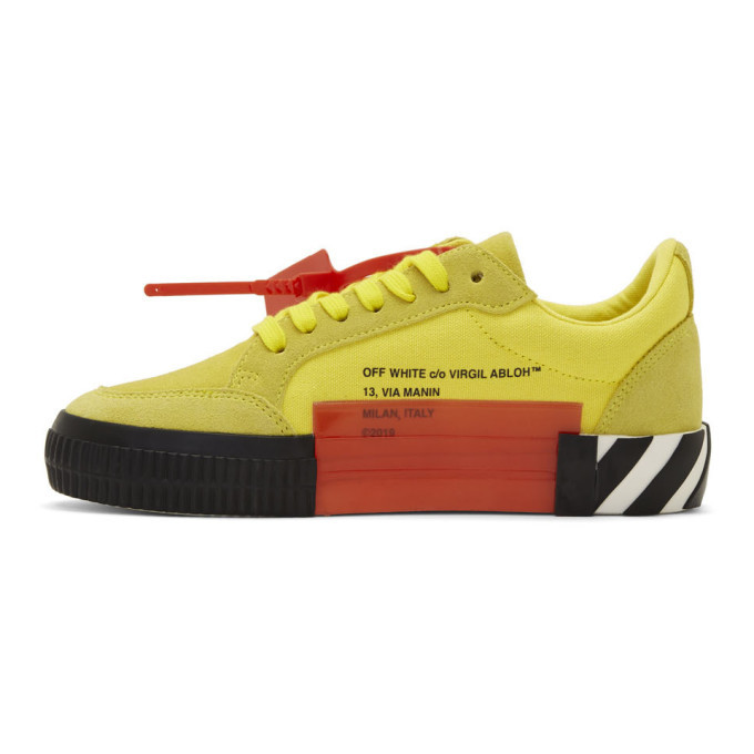 Off-White Yellow Low Vulcanized Sneakers, $230 | SSENSE | Lookastic