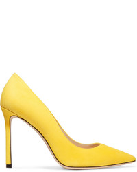 Jimmy Choo Romy Suede Point Toe Pumps Bright Yellow