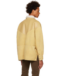 Acne Studios Tan Buttoned Shearling Jacket