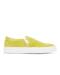 Woman by Common Projects Yellow Suede Slip On Sneakers