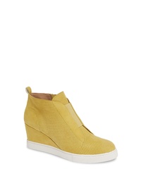 Yellow Suede Wedge Ankle Boots