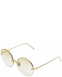 Linda Farrow 565 C9 Round Gold Plated Sunglasses