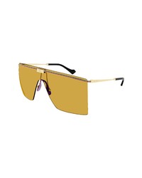Gucci 99mm Shield Sunglasses In Gold 2 At Nordstrom