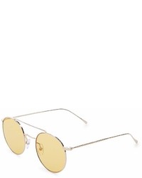 Illesteva Allen Brow Bar Round Sunglasses 50mm