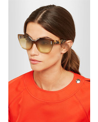 Prada Cat Eye Tortoiseshell Acetate And Silver Tone Sunglasses