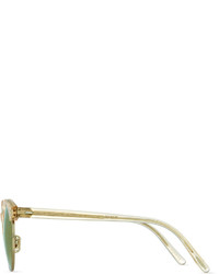 Oliver Peoples Ezelle Mirrored Semi Rimless Sunglasses Yellow