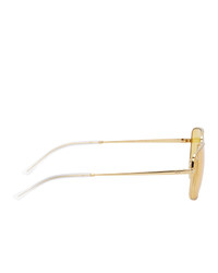 Ray-Ban Gold And Yellow Metal Square Sunglasses