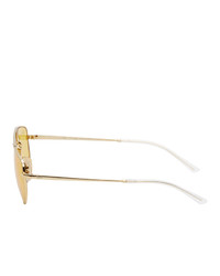 Ray-Ban Gold And Yellow Metal Square Sunglasses