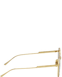 Bottega Veneta Gold Metal Round Sunglasses