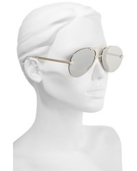 Karen Walker Love Hangover 60mm Aviator Sunglasses Silver Clear