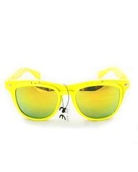 Overstock Yellow Glassy Fashion Sunglasses