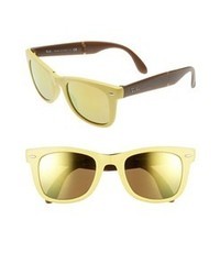 Ray-Ban Folding Wayfarer 50mm Sunglasses Matte Yellow One Size