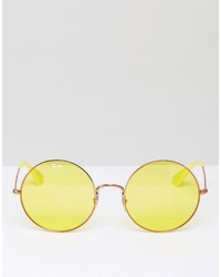 Ray-Ban Ray Ban Oversized Round Yellow Sunglasses