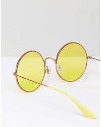 Ray-Ban Ray Ban Oversized Round Yellow Sunglasses