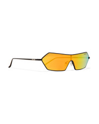 Poppy Lissiman Razr D Frame Metal Mirrored Sunglasses