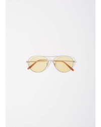 Oliver Peoples Rockmore Sunglasses Brushed Silver Yellow Wash