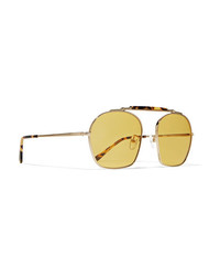 Illesteva Samui Round Frame Tortoiseshell Acetate And Metal Sunglasses