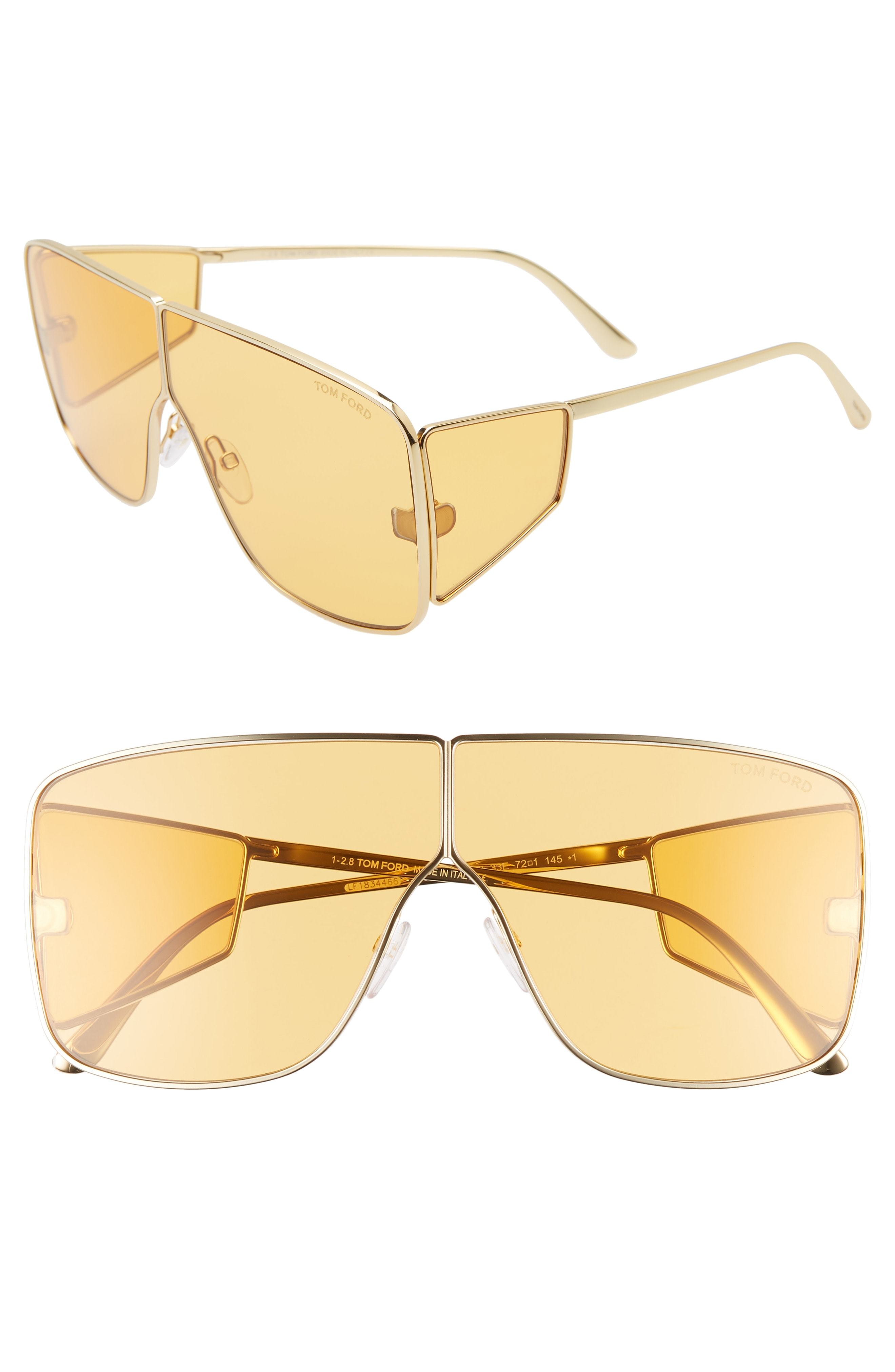 Tom Ford Spector 72mm Shield Sunglasses, $525 | Nordstrom | Lookastic