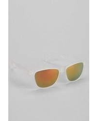 Urban Outfitters Rubberized Clear Red Flash Square Sunglasses