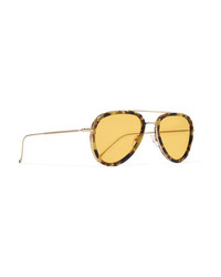 Illesteva Wooster Aviator Style Tortoiseshell Acetate And Gold Tone Sunglasses