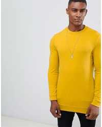 ASOS DESIGN Muscle Longline Sweatshirt In Yellow