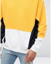 Asos Oversized Cut Sew Sweatshirt In Yellow