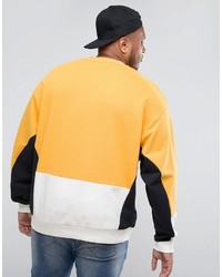 Asos Plus Oversized Cut Sew Sweatshirt In Yellow