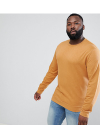 ASOS DESIGN Plus Sweatshirt In Yellow Overdyed Marl