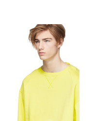 Name Yellow Unfinished Hem Sweatshirt