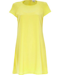 River Island Yellow Short Sleeve Swing Dress
