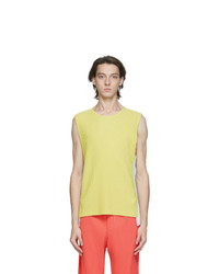 Homme Plissé Issey Miyake Yellow And Off White Pleated Quartet Tank Top