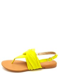 Charlotte Russe Knotted Chiffon Thong Sandals