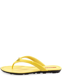 Prada Linea Rossa Vernice Logo Flip Flop Yellow